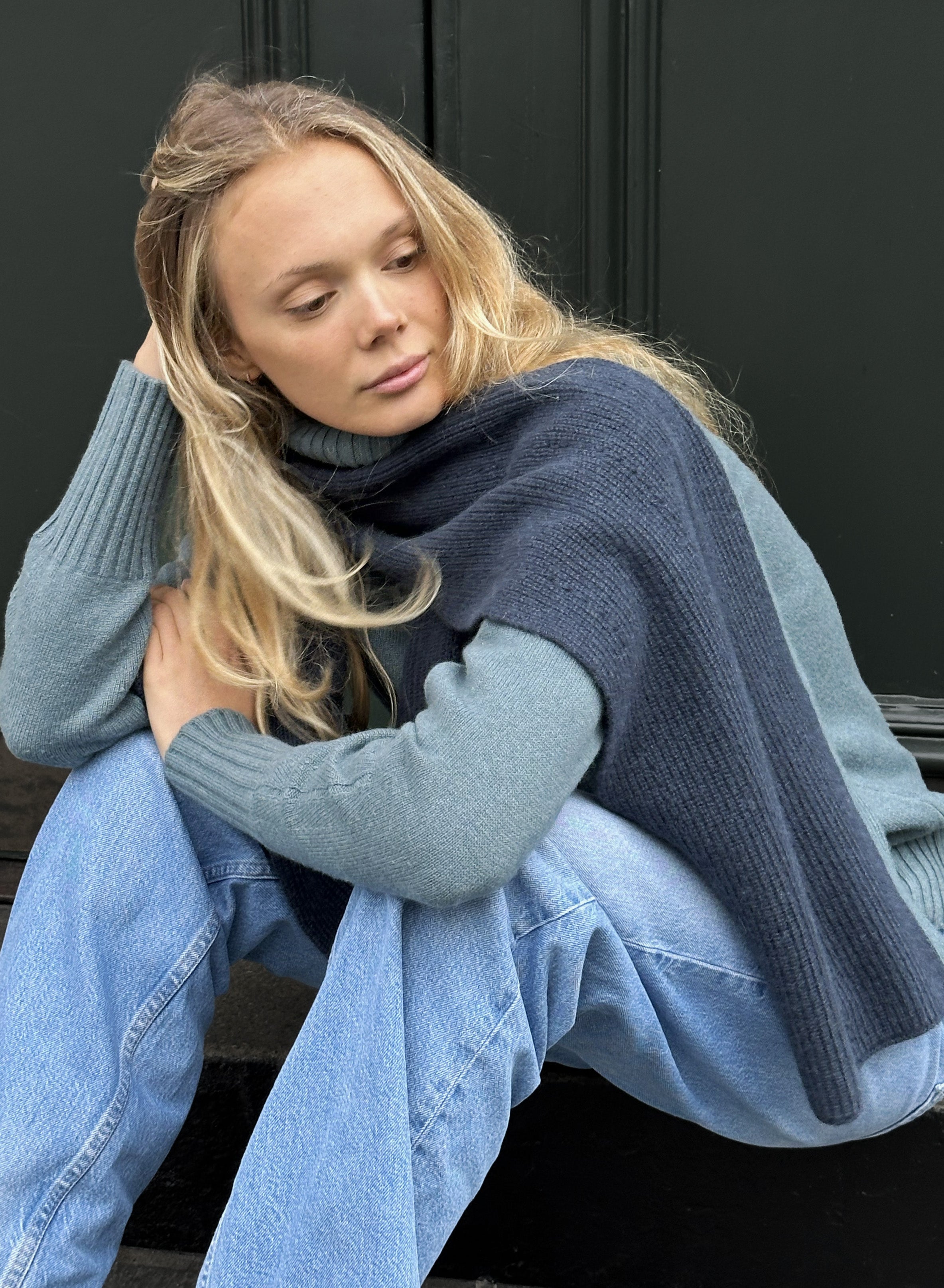 Hera Cashmere scarf - Marine/Teal