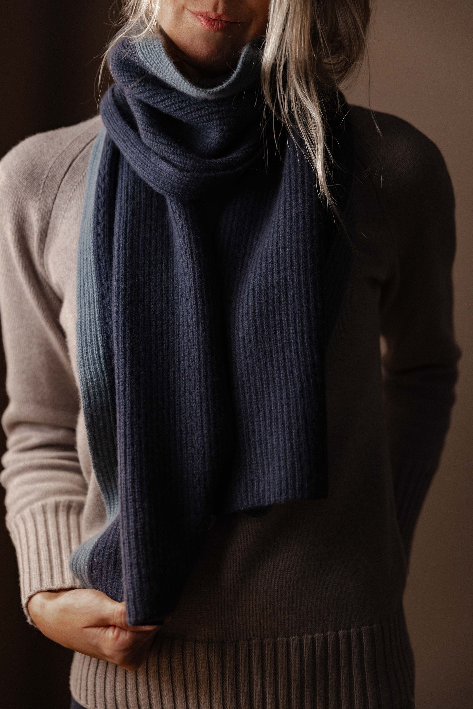 Hera Cashmere scarf - Marine/Teal