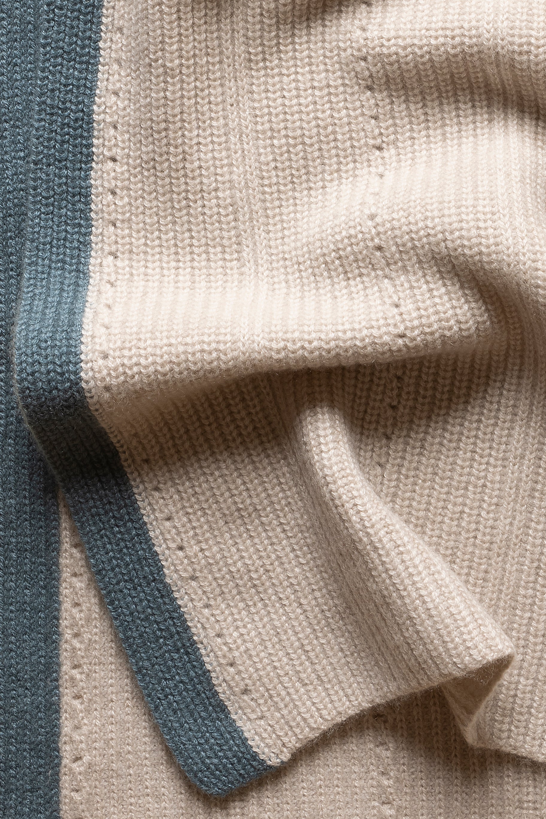 Hera Cashmere scarf - Natural/Teal