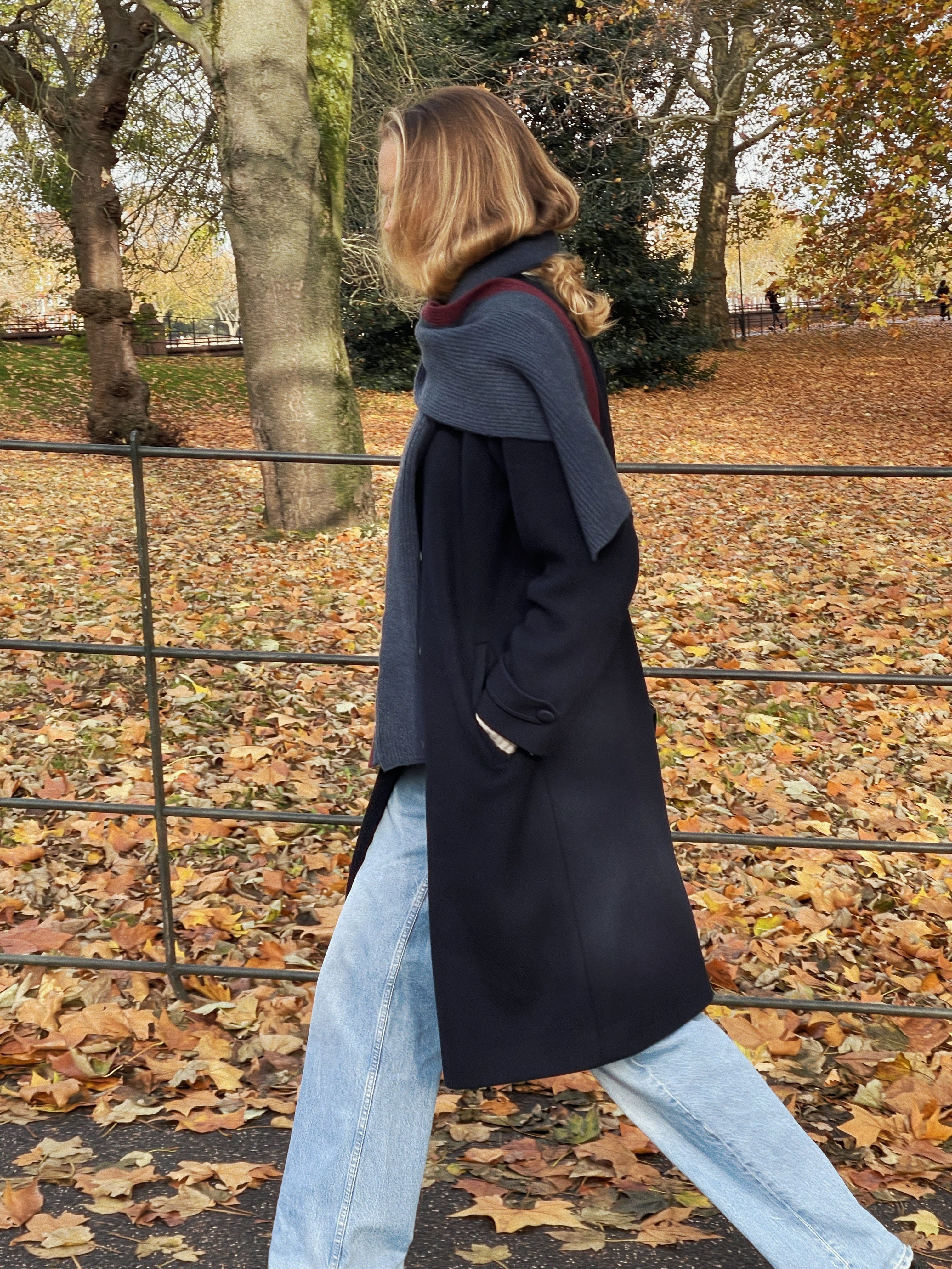 Hera Cashmere scarf - Marine/Burgundy