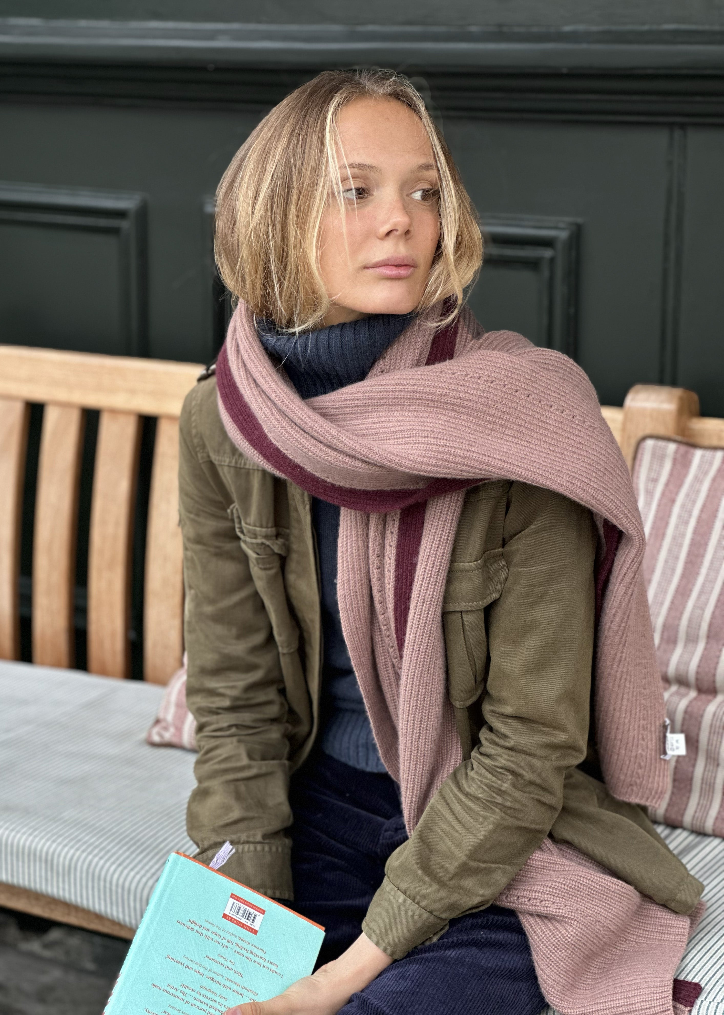 Hera Cashmere large scarf - Rose/Burgundy