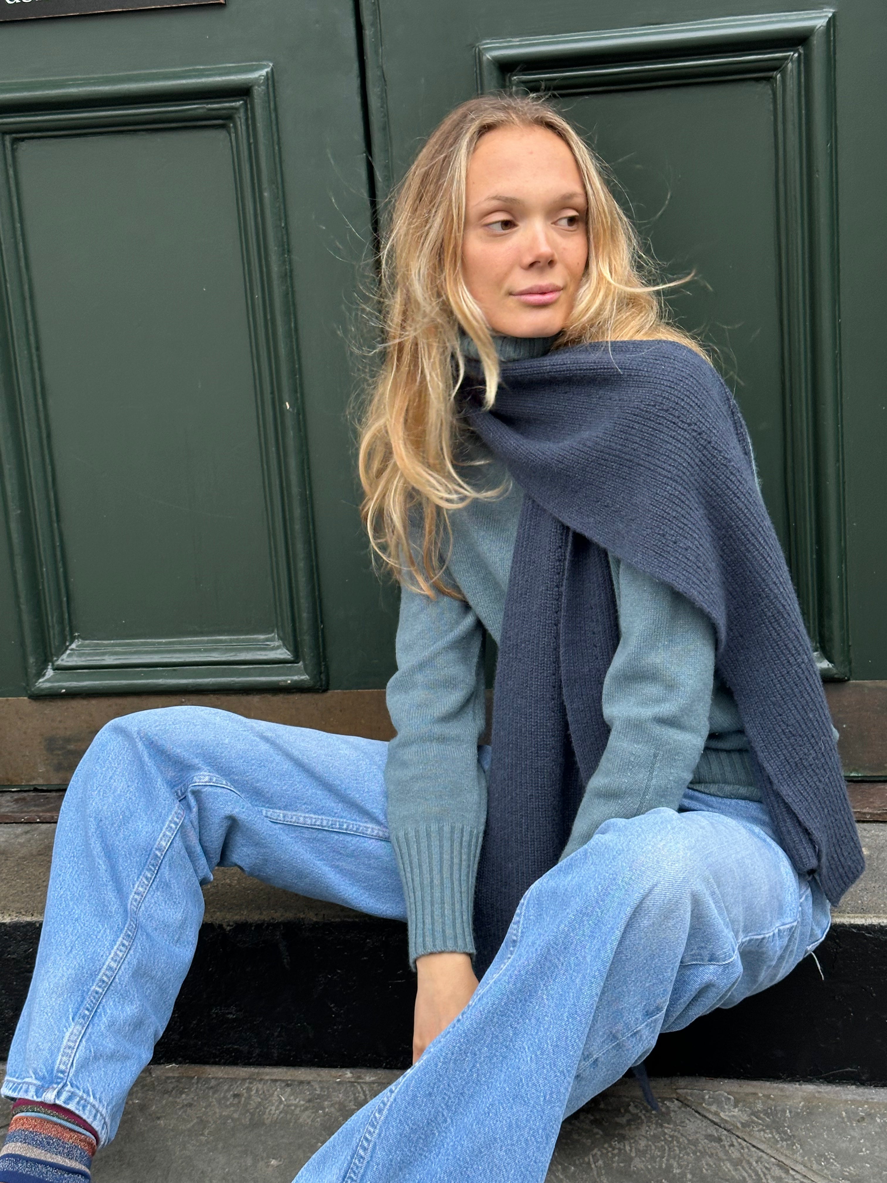 Hera Cashmere scarf - Marine/Teal